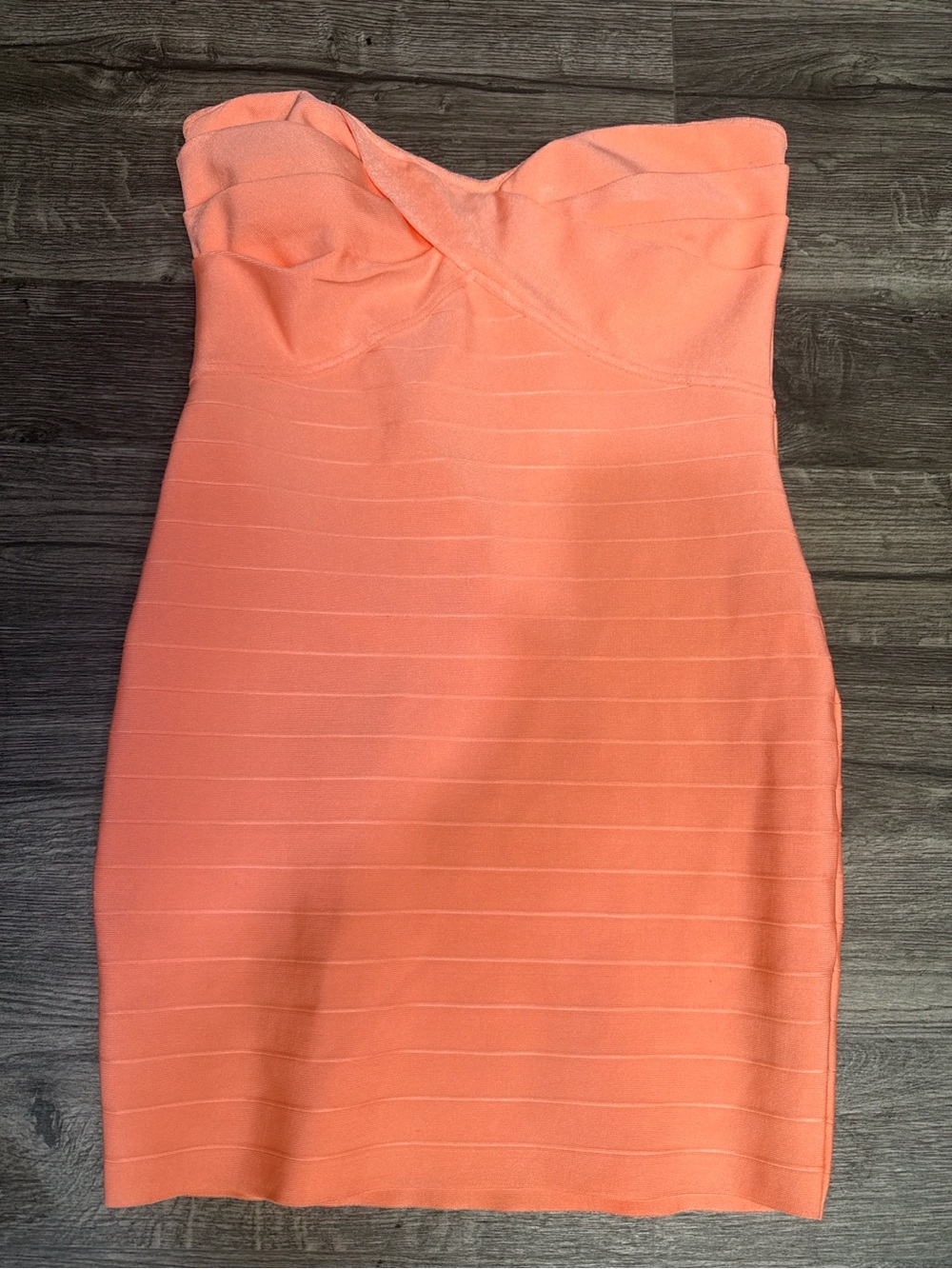 2B bebe Coral Strapless Bandage Bodycon Mini Dress NWT Size L - Picture 3 of 10